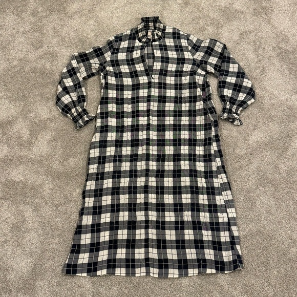 Baum Und Pferdgarten Anamay Midi Dress Black and White Plaid Size 38 (US 6) EUC - Picture 6 of 13